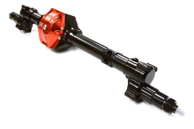 C26526BLACKRED Complete Billet Machined Hi-Lift Gearbox Rear Axle for Wraith 2.2 Rock Racer - Image 1