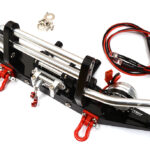 Machined Front Bumper w/ Winch & LED (2) for SCX-10 Dingo & Honcho 43mm Mount