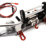 Machined Front Bumper w/ Winch & LED (2) for SCX-10 Dingo & Honcho 43mm Mount