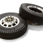 Machined Alloy T5 Front Wheel & XE Tire Set for Tamiya 1/14 Scale Tractor Trucks