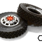 Machined Alloy T5 Front Wheel & XC Tire Set for Hex Type 1/14 Scale Trucks