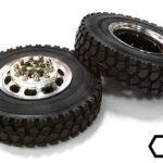 Machined Alloy T5 Front Wheel & XD Tire Set for Hex Type 1/14 Scale Trucks