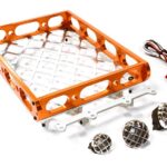 Realistic 1/10 Scale Alloy Luggage Tray 180x116x29mm with 4 LED Spot Light Set