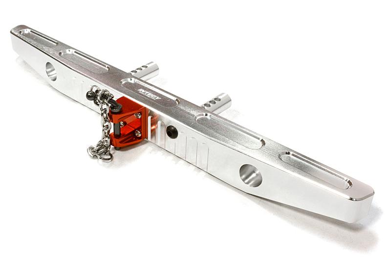 C26602SILVER Billet Machined Alloy Rear Bumper for SCX-10 Dingo & Honcho 43mm Mount - Image 1