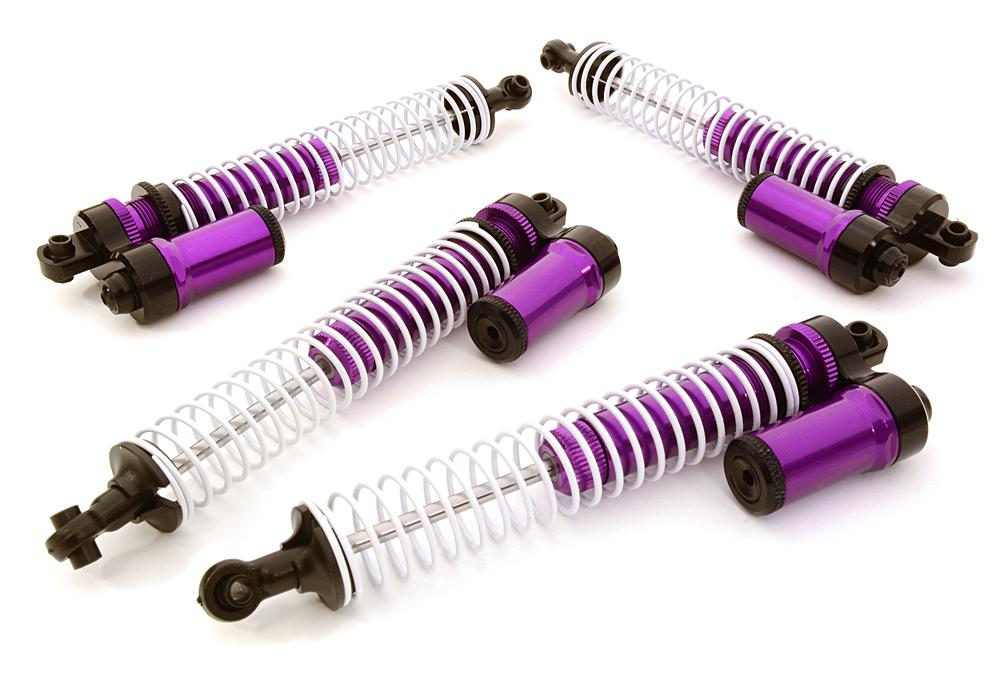 C26737PURPLE Billet Machined Piggyback Shock Set for HPI 1/10 Scale Crawler King - Image 1