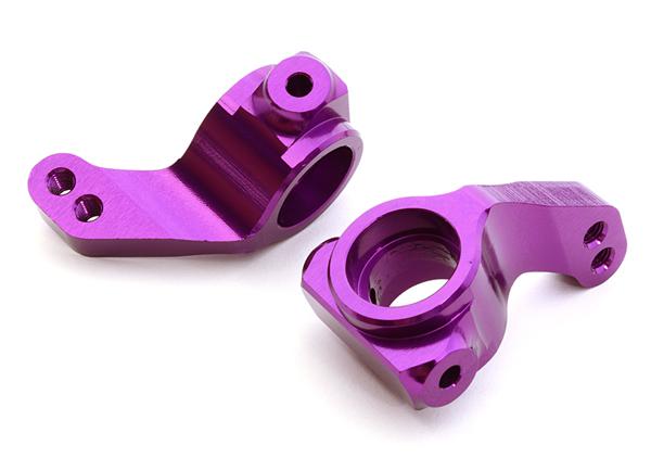 C26739PURPLE Billet Machined Steering Knuckles for HPI 1/10 Jumpshot MT, SC & ST - Image 1