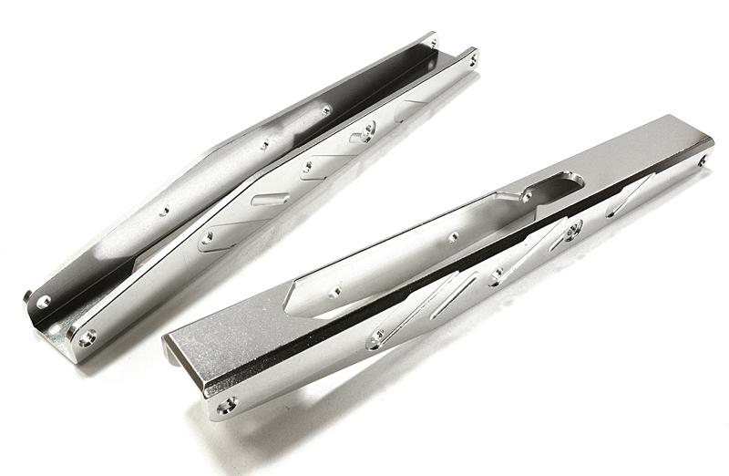 C26771SILVER Billet Machined Rear Lower Suspension Arm Braces for Axial Yeti XL - Image 1