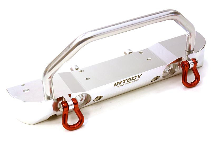 C26842SILVER Billet Machined Realistic Front Bumper for Axial SCX-10 Crawler w/ 40mm Mount - Image 1