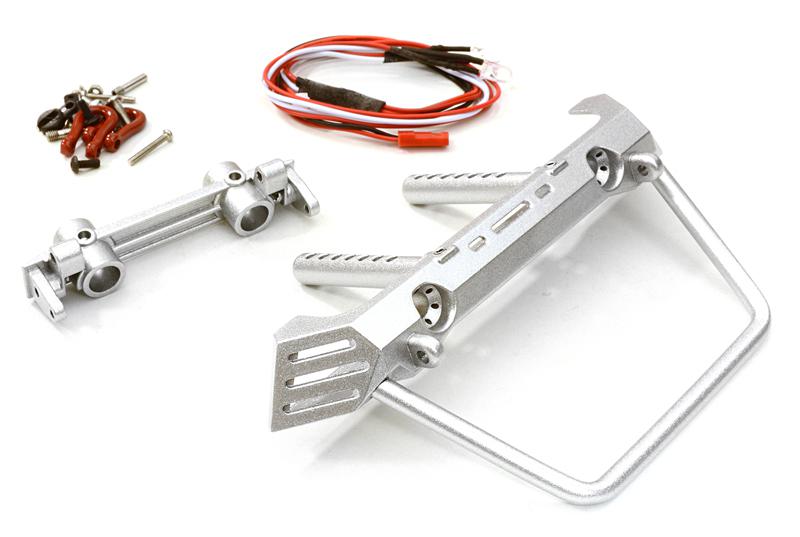 C26863SILVER Metal Realistic Front Bumper w/ 40mm Mount for Axial SCX-10 Crawler - Image 1