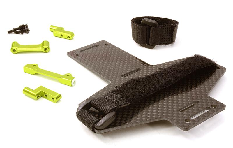 C26870GREEN Machined Battery Tray w/ Composite Plate for Vaterra Twin Hammers 1.9 Rock Racer - Image 1