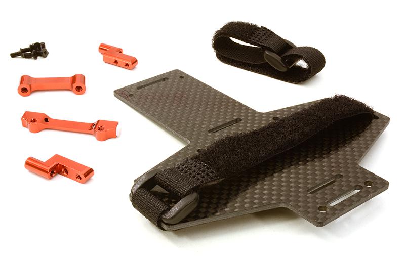 C26870RED Machined Battery Tray w/ Composite Plate for Vaterra Twin Hammers 1.9 Rock Racer - Image 1