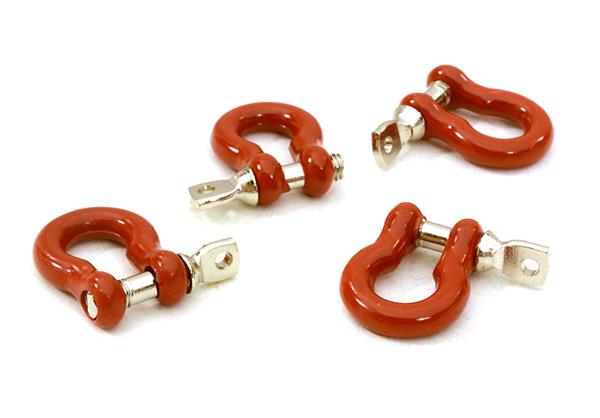 C26980RED Realistic 1/10 Bow Shackle (4) for Off-Road Trail Rock Crawling - Image 1