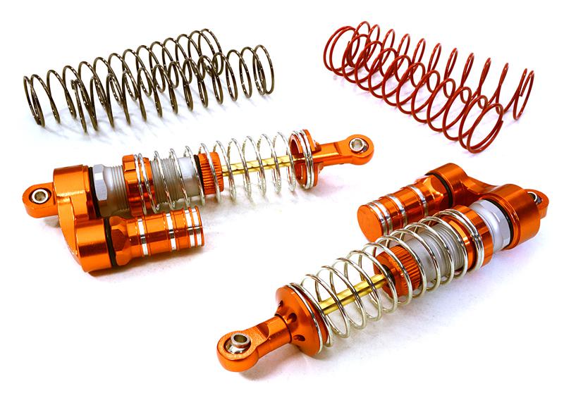 C27020ORANGE Machined Piggyback Shock (2) for Axial 1/10 SCX10 II Scale Crawler (L=95mm) - Image 1