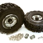 2.2x1.5-in. High Mass Alloy Wheel, Tires & 14mm Offset Hubs for 1/10 Crawler