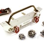 Realistic Alloy Machined Scale Front Bumper w/LED Lights for Axial 1/10 SCX10 II