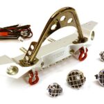 Realistic Alloy Machined Scale Front Bumper w/LED Lights for Axial 1/10 SCX10 II