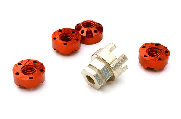 C27947RED Realistic Billet Machined M4 Size Wheel Nut for Traxxas 1/10 - Image 1