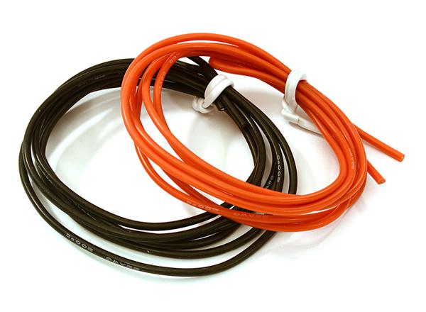 C28009 Flexible 22 AWG Gauge Silicone Wire 1m Set, 39in Black 39in Red - Image 1