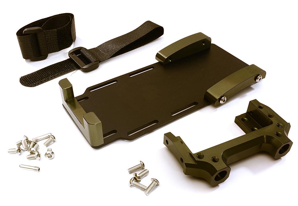 C28023GUN Laydown Battery Tray w/ Forward Servo Mount for Axial 1/10 SCX10 II (#90046-47) - Image 1