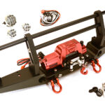 Realistic Front Alloy Bumper w/ Winch & LED for Traxxas TRX-4 w/ 43mm Mount