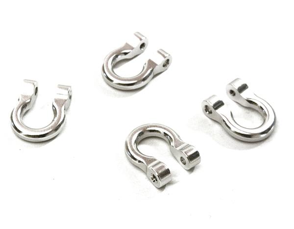 C28077SILVER Realistic 1/10 Bow Shackle (4) for Traxxas TRX-4 Scale & Trail Crawler - Image 1