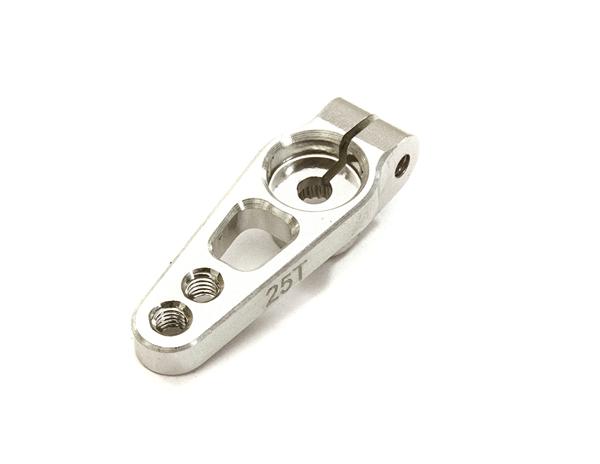 C28133SILVER Billet Machined Alloy Servo Horn 25T for Futaba Type Servo (r=15, 19mm) - Image 1