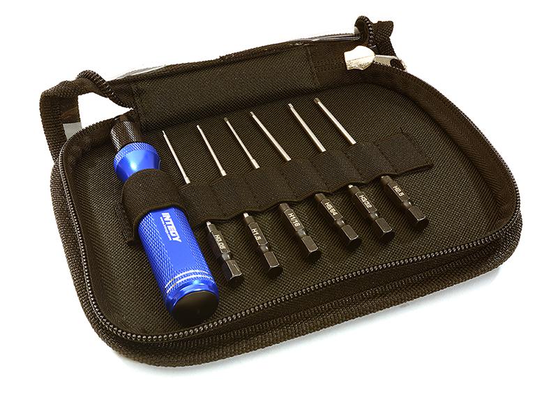 C28212BLUE QuickPit 7 Pc Set Allen w/ 1/4 Adapter 0.05 1.5 1/16 5/64 3/32 2.5 (prototype) - Image 1