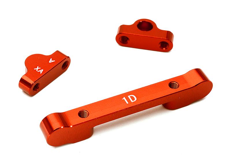 C28640RED Billet Machined Alloy Rear Suspension Mount Set for Tamiya 1/10 TA07 PRO - Image 1