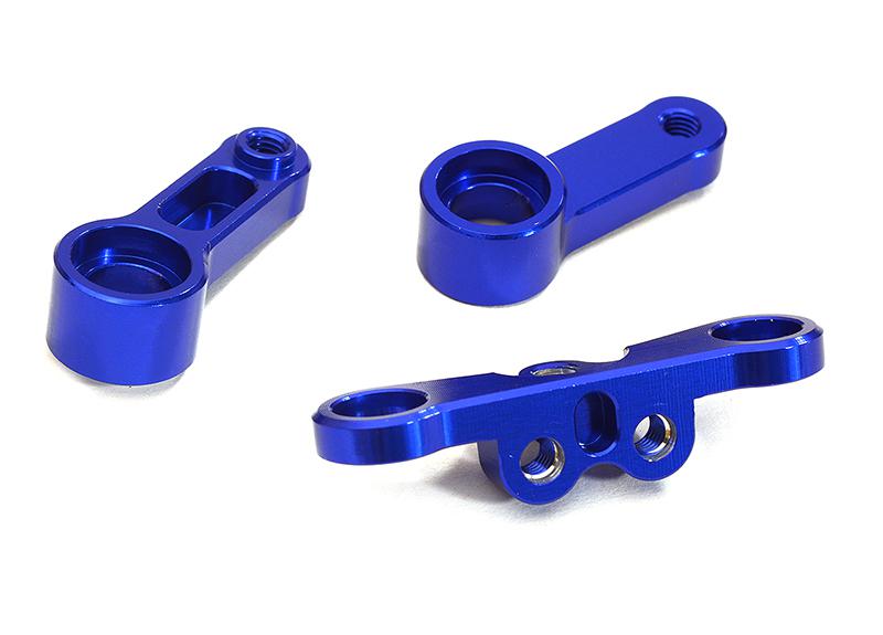 C28641BLUE Billet Machined Alloy Steering Bellcrank for Tamiya 1/10 TA07 PRO - Image 1