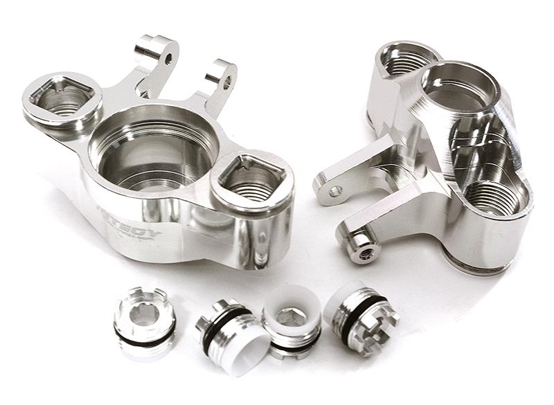 C28681SILVER Billet Machined Steering Knuckles for Traxxas 1/10 E-Revo 2.0 8635 - Image 1