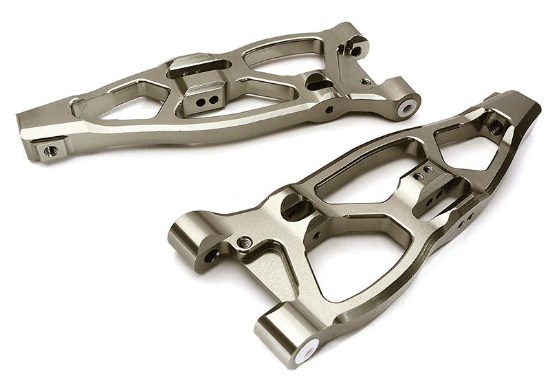 C28730GREY Billet Machined Front Lower Suspension Arms for Arrma 1/8 Kraton 6S BLX AR330219 - Image 1