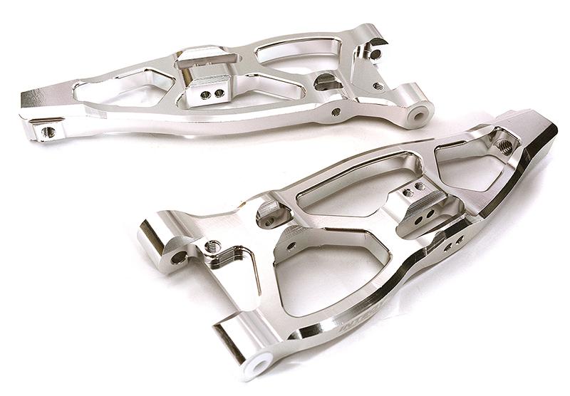 C28730SILVER Billet Machined Front Lower Suspension Arms for Arrma 1/8 Kraton 6S BLX AR330219 - Image 1