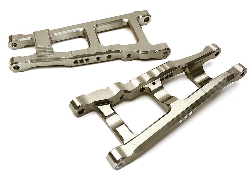 C28744GREY Billet Machined Lower Suspension Arms for Traxxas 1/10 Rustler 4X4 - Image 1