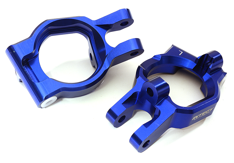 C28837BLUE Billet Machined Front Caster Blocks for Losi 1/5 Desert Buggy XL-E & 2.0 - Image 1