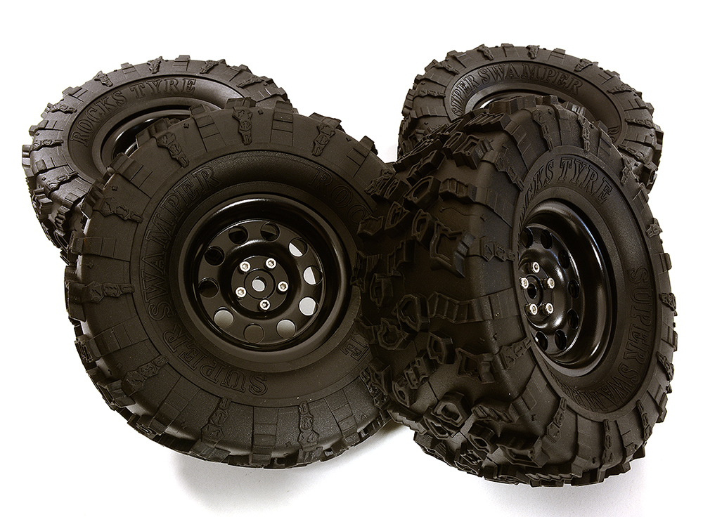 C28949 Metal Alloy 2.2 Size Wheel & Tire Set (4) for 1/10 Off-Road O.D. 131mm - Image 1