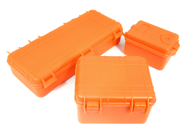C29067ORANGE Realistic Luggage Carrying Hard Case 3-Piece Set for 1/10 RC Scale Crawler - Image 1