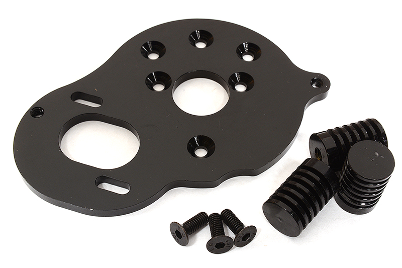 C29125BLACK Billet Machined Motor Plate w/ Heatsinks for Element RC 1/10 Enduro Sendero - Image 1