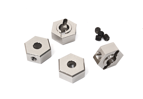 C29130GREY Billet Machined Wheel Hex (4) for Element RC 1/10 Scale Enduro Sendero - Image 1