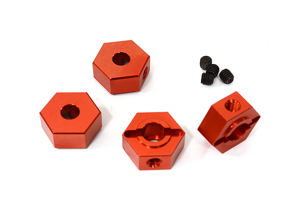 C29130RED Billet Machined Wheel Hex (4) for Element RC 1/10 Scale Enduro Sendero - Image 1