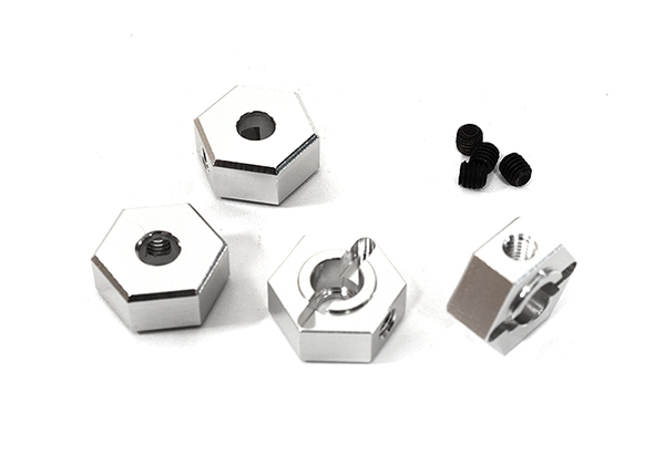 C29130SILVER Billet Machined Wheel Hex (4) for Element RC 1/10 Scale Enduro Sendero - Image 1