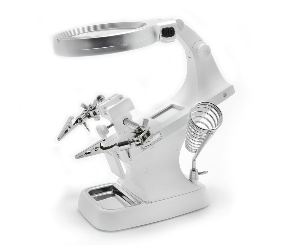C29434 Soldering Workstation Stand w/ LED Light & Magnifying Glass (USB Powered) - Image 1