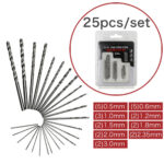 Precision Metric Size Drill Bit 25pcs Set for Scale Model 0.5mm-to-3mm
