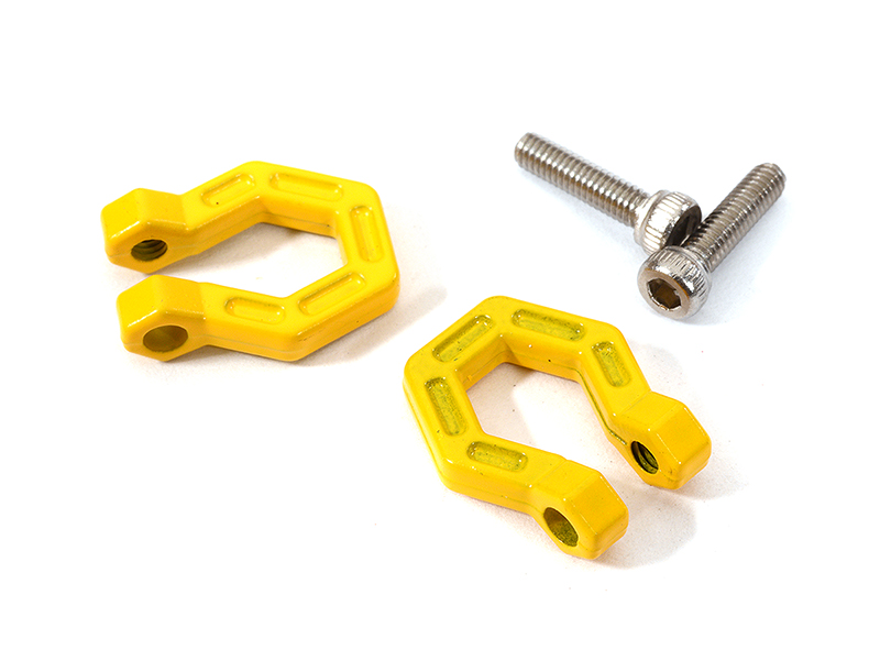 C29498YELLOW Realistic 1/10 Tow Shackles for Off-Road Trail Rock Crawling - Image 1