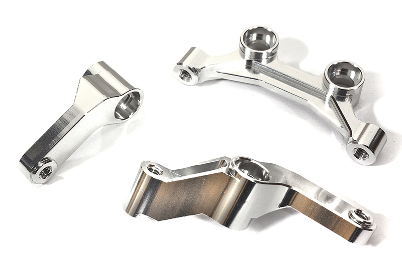 C29598SILVER Billet Machined Steering Bellcrank Kit for Associated DR10 Drag Race Car RTR - Image 1