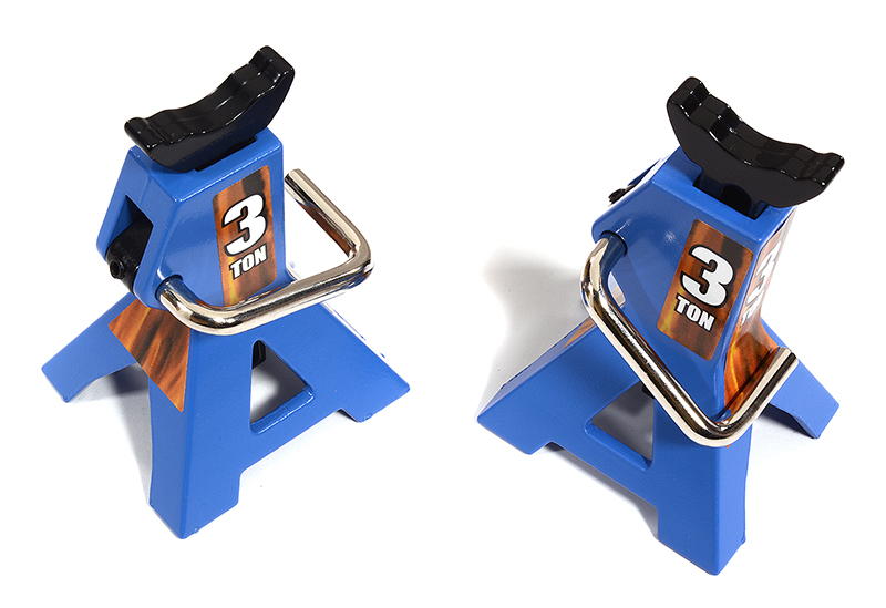 C30080BLUE Realistic Model 3 Ton Jack Stands (2) for 1/10, 1/8 Scale & Rock Crawler - Image 1