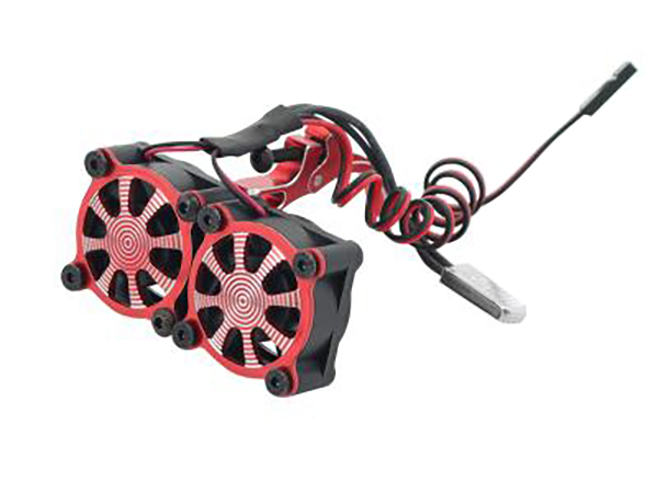 C30123RED Alloy Mount + Thermo Controlled Twin Cooling Fan for Motor 36mm O.D. - Image 1