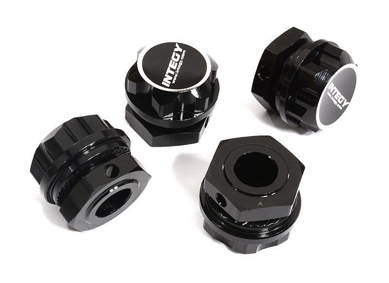 C30181BLACK Black Billet Machined Wheel Adapters for Arrma 1/7 Limitless All-Road AR310447 - Image 1