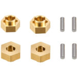 Alloy Machined Brass Wheel Hex Adapters 3mm Thick for Axial 1/24 SCX24 Crawler