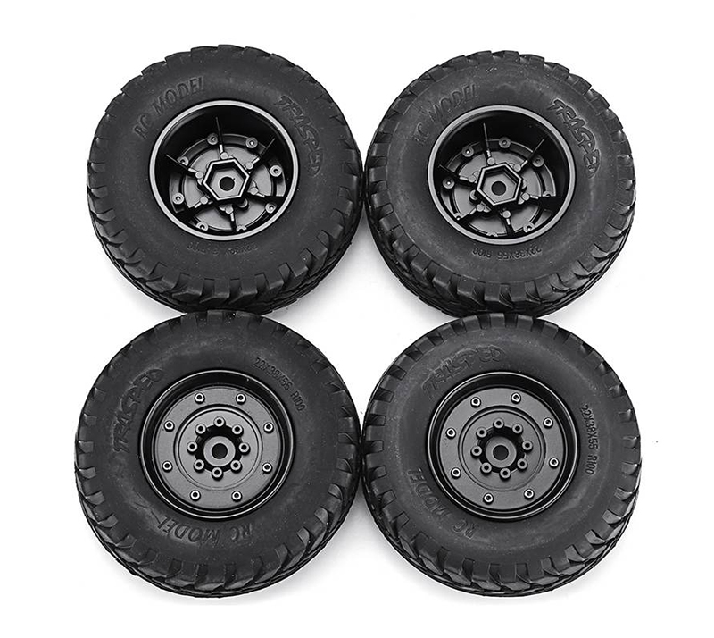 C30427 Tire & Wheel (4) Set 4ASS-PA008 for HG-P408 1/10 4X4 H1 Hummer - Image 1