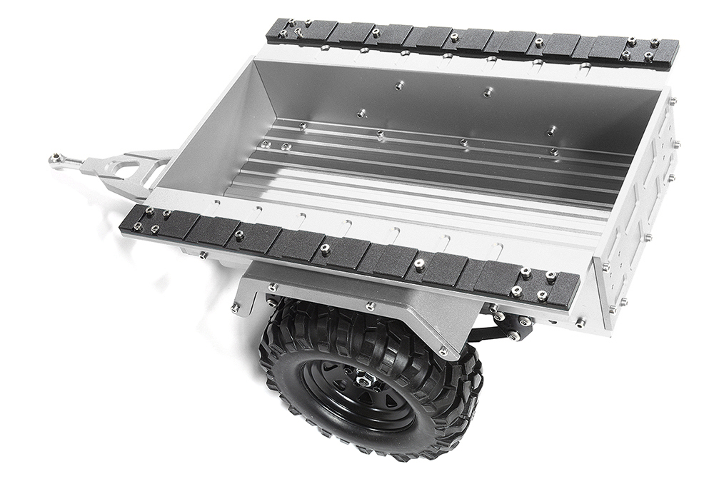 C30566SILVER Realistic Leaf Spring 1/10 Size Utility Box Trailer for Scale Crawler Truck - Image 1